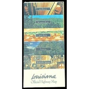 Vtg 1994 DOT Louisiana State Map Official Highway Vacation Travel Location